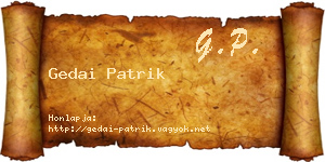 Gedai Patrik névjegykártya